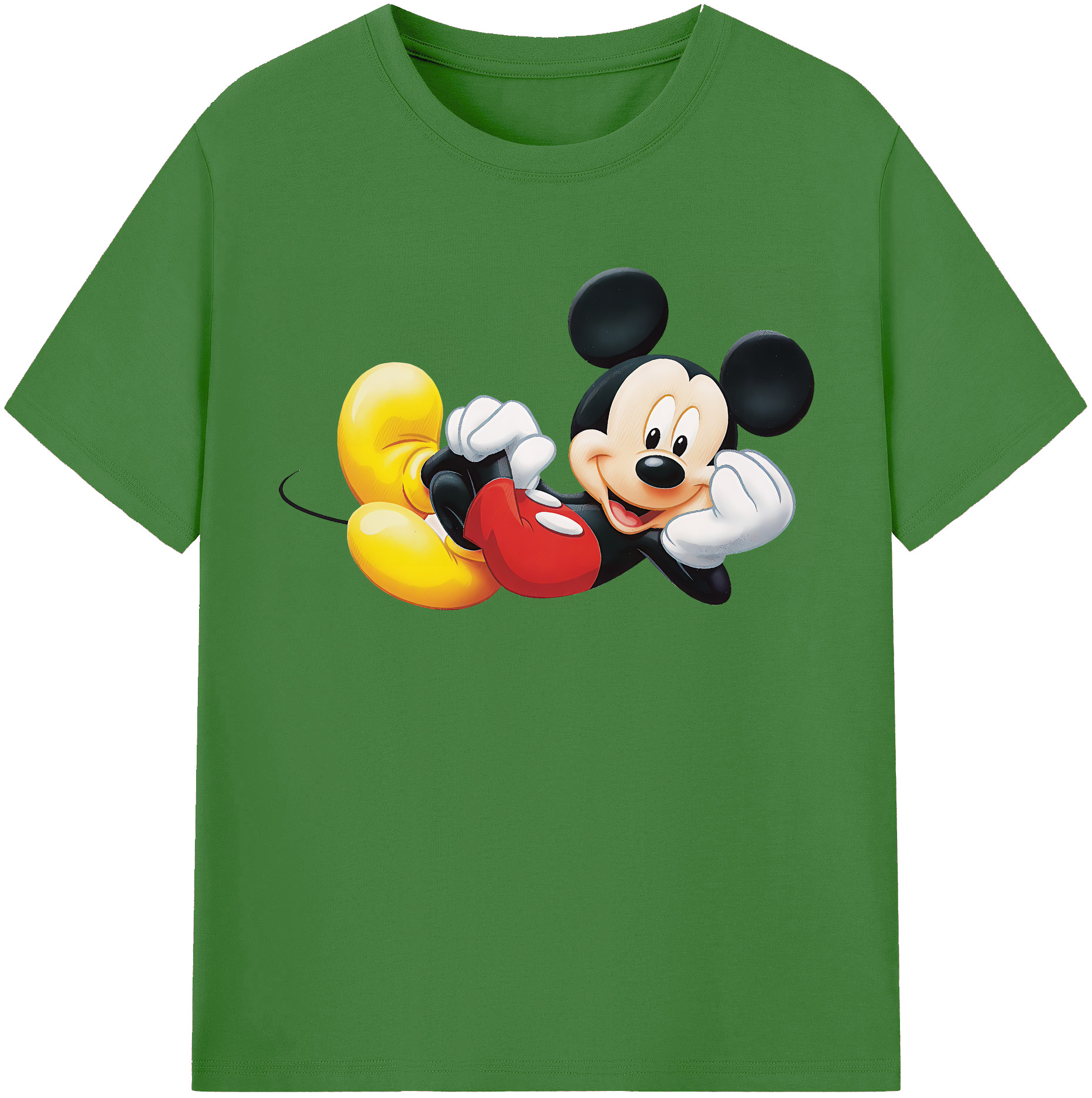 （画像用） ミッキーマウス Mickey Mouse レディースカジュアルプリントTシャツ（綿100％）